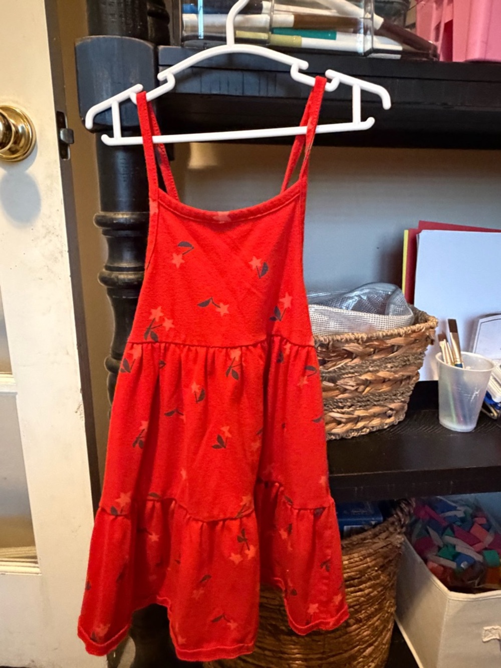 Cat & Jack Red Floral Tiered Sundress for Girls